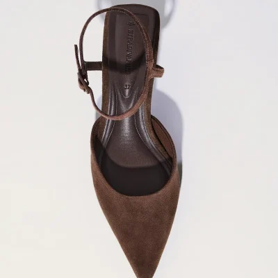کفش پاشنه‌بلند ساتن با پاشنه کیتن و پنجه استیلتو Stradivarius