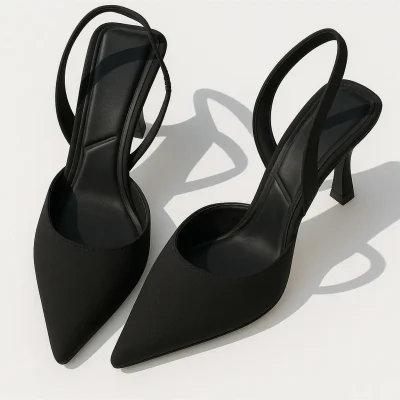 کفش زنانه پاشنه دار پارچه ای با جزئیات مدرن Solea Shoes