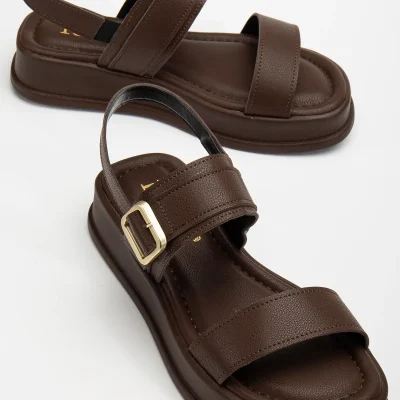 صندل زنانه چرم اصل 205 02 Taba Multi Ortopedik Infon