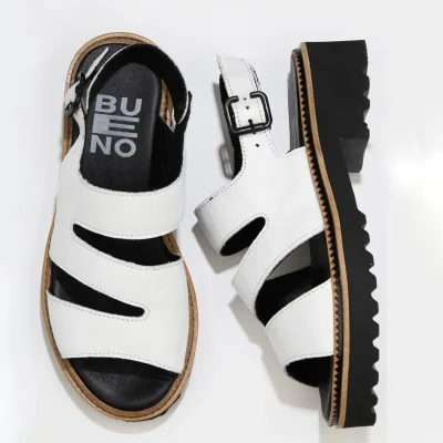 صندل تخت زنانه چرم سفید مدل 01wu6799 Bueno Shoes
