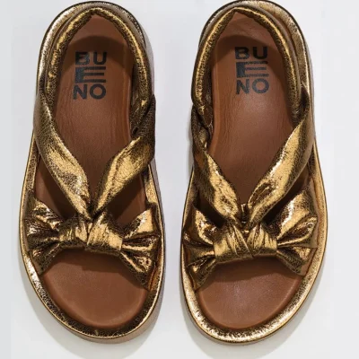 صندال زنانه چرم برنز پاشنه دار مدل 01wu4600 Bueno Shoes