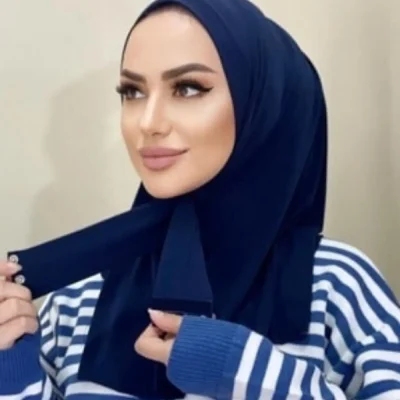 شال آماده مدل استخوانی زنانه، جنس پنبه، چسب دار Organic Scarfs
