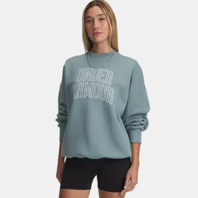 سویشرت اورسایز ورسیتی کالجی زنانه UA Rival Fleece مدل 6007880-323 Under Armour