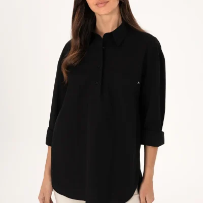 پیراهن زنانه مشکی آستین بلند 50307666-VR046 U S Polo Assn