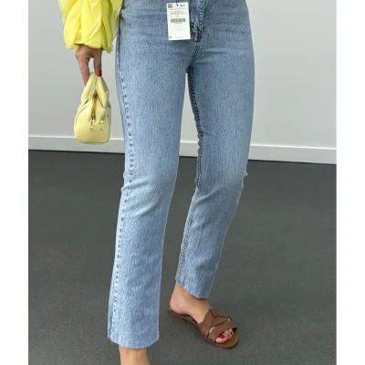 شلوار جین زنانه Juliet Orta Kot Ton Yüksek Bel Slim Fit trendyol