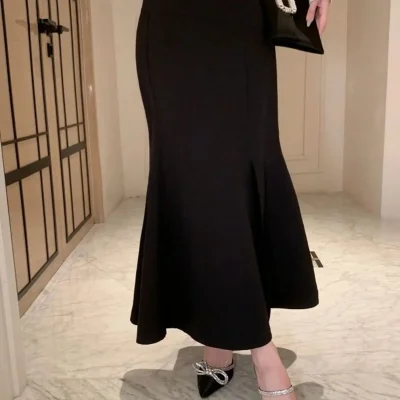 دامن ماهیگی پارچه ای اسکوبا جمع کننده سایز بزرگ CNG Moda