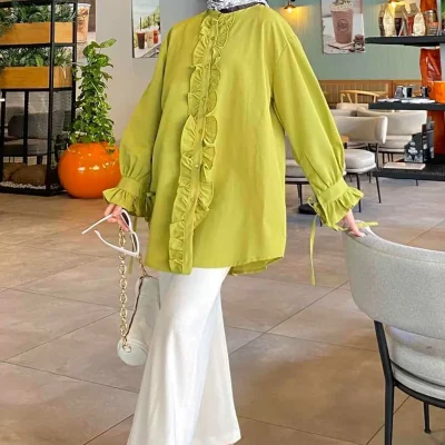 مانتو و شومیز زنانه سبز Lamelif