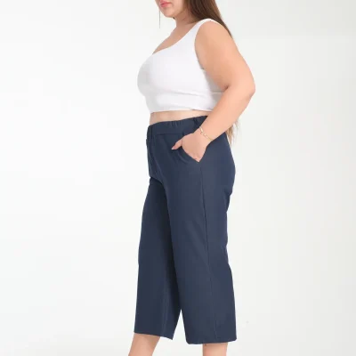 شلوار کاپری جین ایپک سایز بزرگ کشی لاکی G117-1 GUL Moda