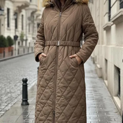 کت زنانه ویزون کمربند دار مدل T 3519 Trendtesettur