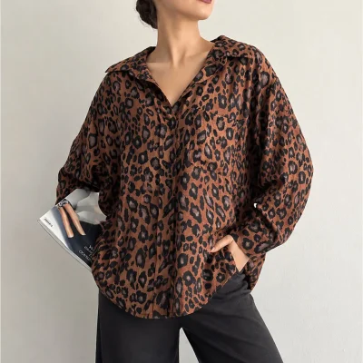 پیراهن زنانه طرح پلنگی اورسایز Ilkcet Moda