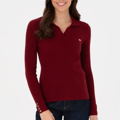 پولوشرت زنانه بوردو با دکمه، مدل 50317524-VR014 U S Polo Assn