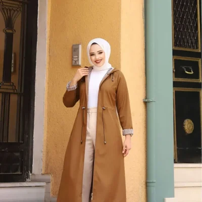 کت بارانی زنانه لاکیورت با آستر خط‌دار و ضد آب - تابا