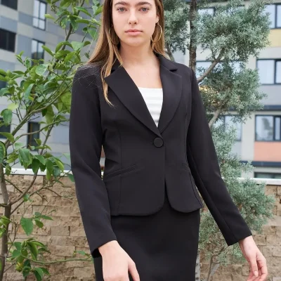 کت بلیزر زنانه نخی مشکی Jument