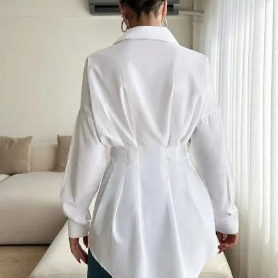 پیراهن ساتن سفید زنانه Merterium