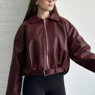 ژاکت جین باکسی نازک Pull Bear زنانه