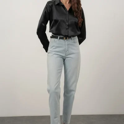 پیراهن ساتن سفید زنانه Merterium