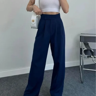شلوار پالازو زنانه آبی Bildesa