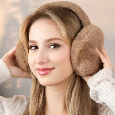 Yumuşak Peluş Katlanabilir Kadın Kışlık Kulak Koruyucu Kulaklık