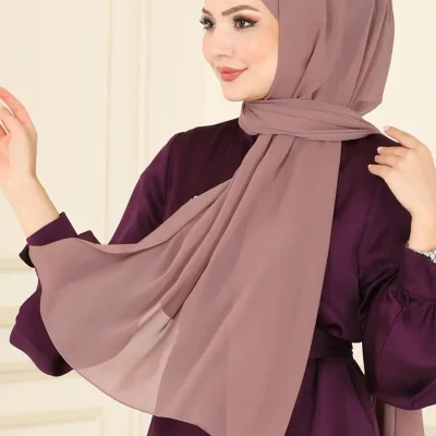 شال دوز شانتون ساده - KOYU PUDRA