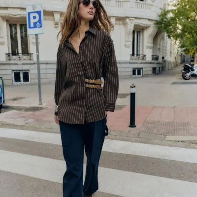 بلوز زنانه کامبری طرح دار مدل BCAMISA zara
