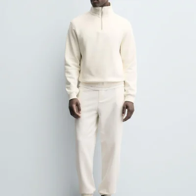سویشرت یقه دار با زیپ BASIC zara