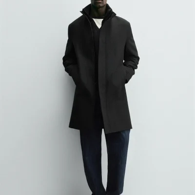 کاپشن با یقه قابل جداشدن zara