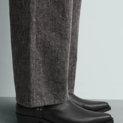 چکمه چرم مردانه مدل بوت مچ پا zara
