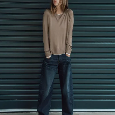 ژاکت تریکو دو لایه یقه اسکی zara