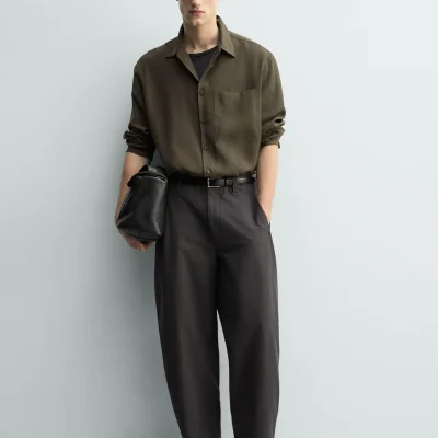 پیراهن جیب‌دار یقه‌دار zara