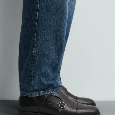 کفش مونک چرمی با دو سگک zara