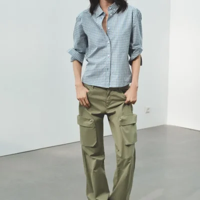 بلوز زنانه طرح دار آستین بلند zara