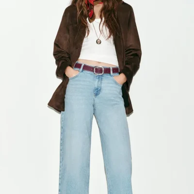شلوار بگ پارچه ای زنانه - مدل پاکت دار zara