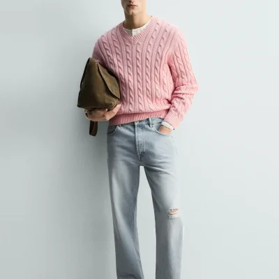 سویشرت جرسی طرح بافتنی - تولید محدود zara