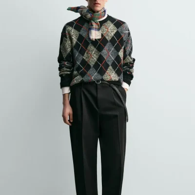 ژاکت کشمیر طرح الماس AARON LEVINE X ZARA