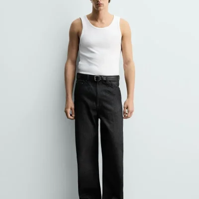 تیشرت مردانه بافت کاموا با یقه گرد zara