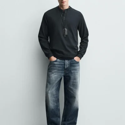 پولو شرت مردانه مدل M/L با پارچه پنبه ای مرغوب zara