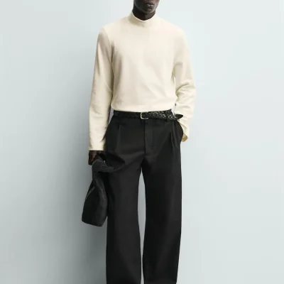 تیشرت مردانه آستین کوتاه کتان سوپرم zara