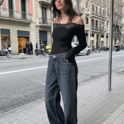 ست سوتین و شورت فانتزی زنانه با توری ظریف zara