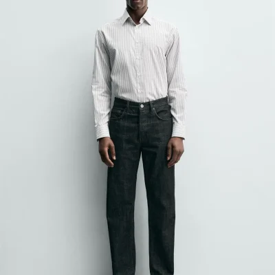 پیراهن مردانه کلاسیک با پارچه کتان و دوخت ممتاز zara