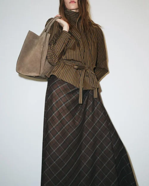 دامن چین‌دار چهارخانه ZW Collection