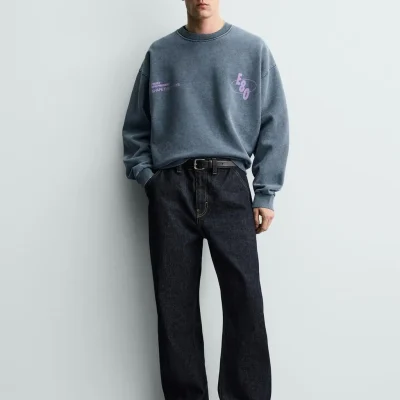 هودی فلیس مردانه مدل F. Sudadera zara