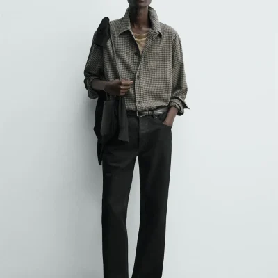 پیراهن مردانه شامبره (Sobrecamisa) با پارچه کتان و طراحی مدرن zara