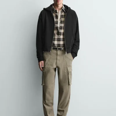 شلوار کارگو فیت راحت (Relaxed Fit) مردانه zara