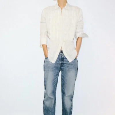 بلوز زنانه کامبری کلاسیک zara