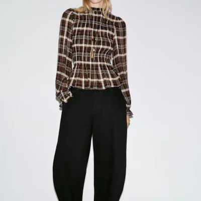 بلوز زنانه طرح دار مجلسی zara