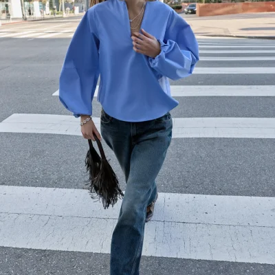 بلوز زنانه کامبری طرح دار zara