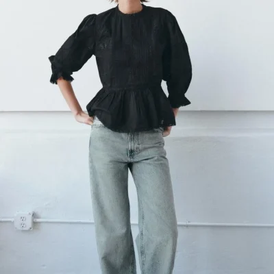 بلوز زنانه کامبره کلاسیک zara