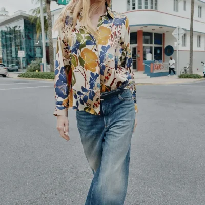 بلوز کامبری زنانه با دوخت مدرن zara