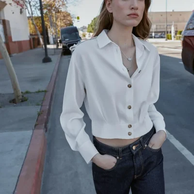 بلوز کامبری زنانه مدل BCAMISA zara