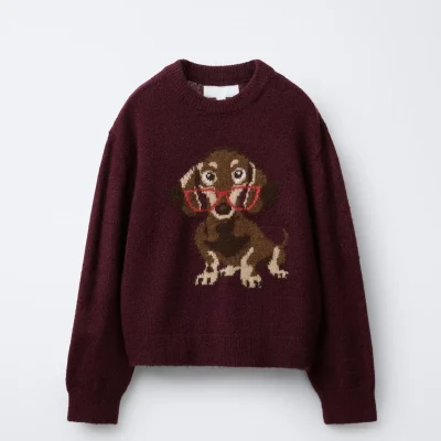 ژاکت بافتنی با طرح سگ zara